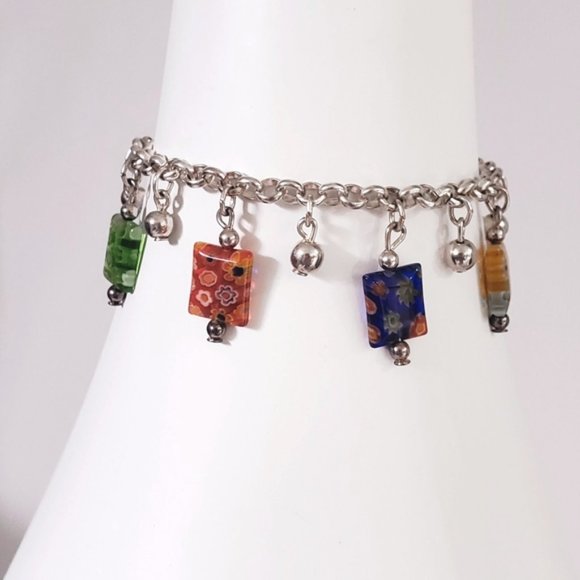 New Boho Rare Drop Charm Bracelet- European made-multi coloured - Picture 2 of 3